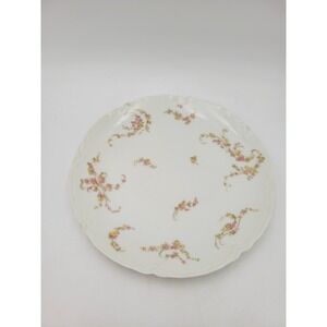 Antique Haviland Limoges 8.5 Salad Plate 233 Norma Pink Yellow Flowers AS-IS
